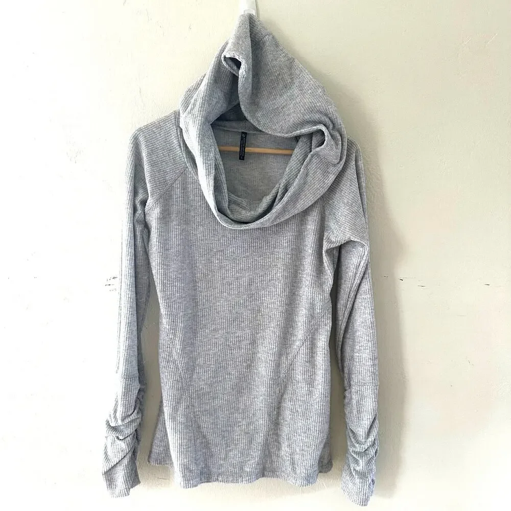Kuhl Gray Ribbed Hoodie Pullover Lightweight Women's‎ Size Small Outdoors Hiking